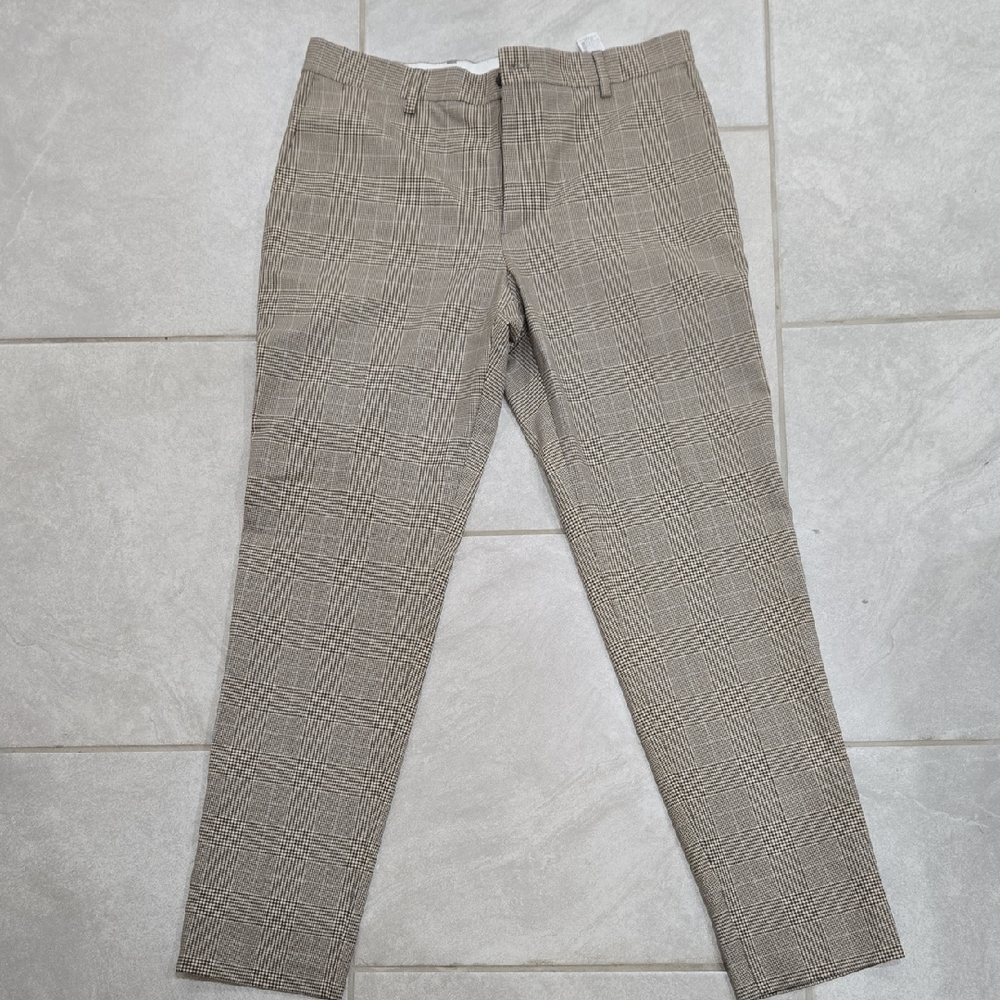 Zara Men's Regular Fit Checkered Pants